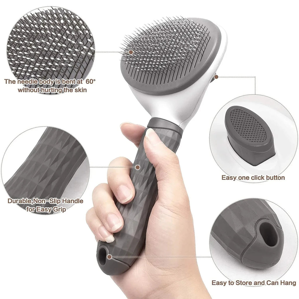 Brosse Auto-Nettoyante Anti-Poils pour Chiens & Chats