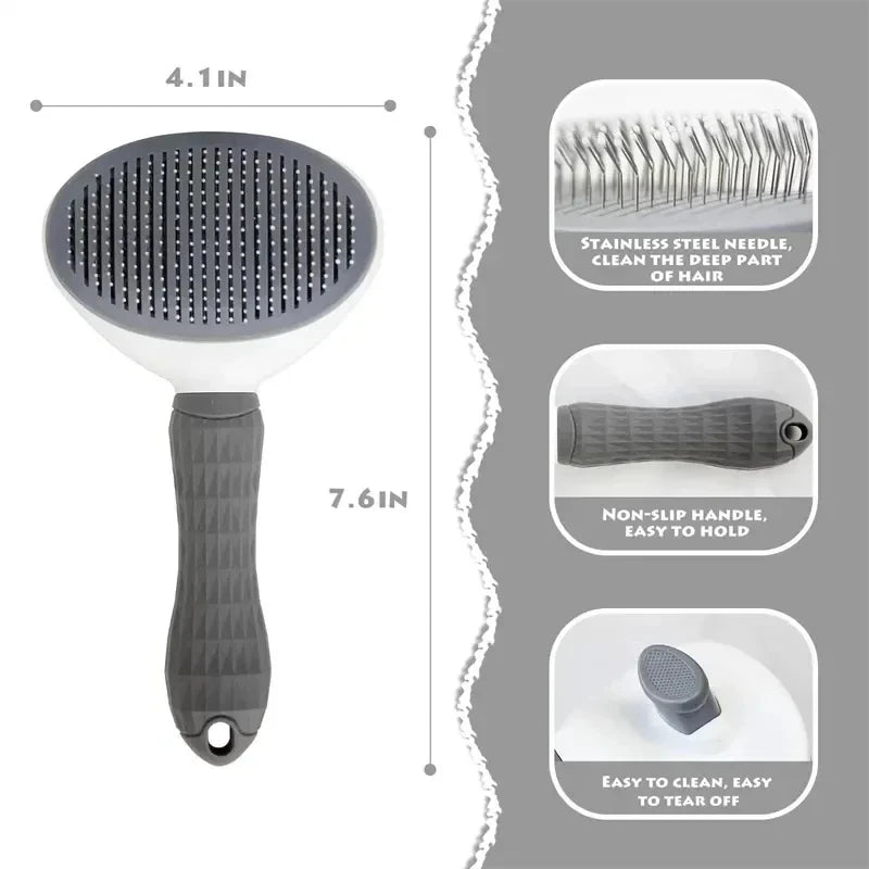 Brosse Auto-Nettoyante Anti-Poils pour Chiens & Chats