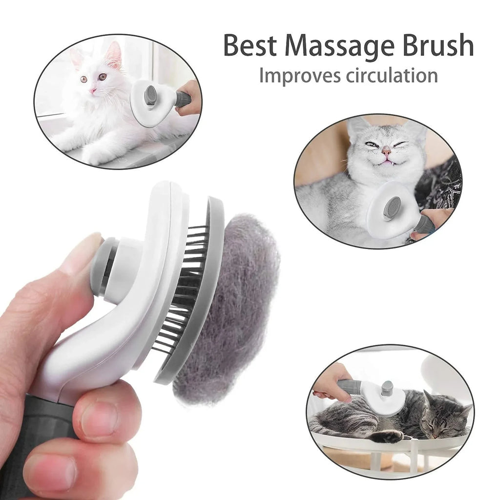 Brosse Auto-Nettoyante Anti-Poils pour Chiens & Chats