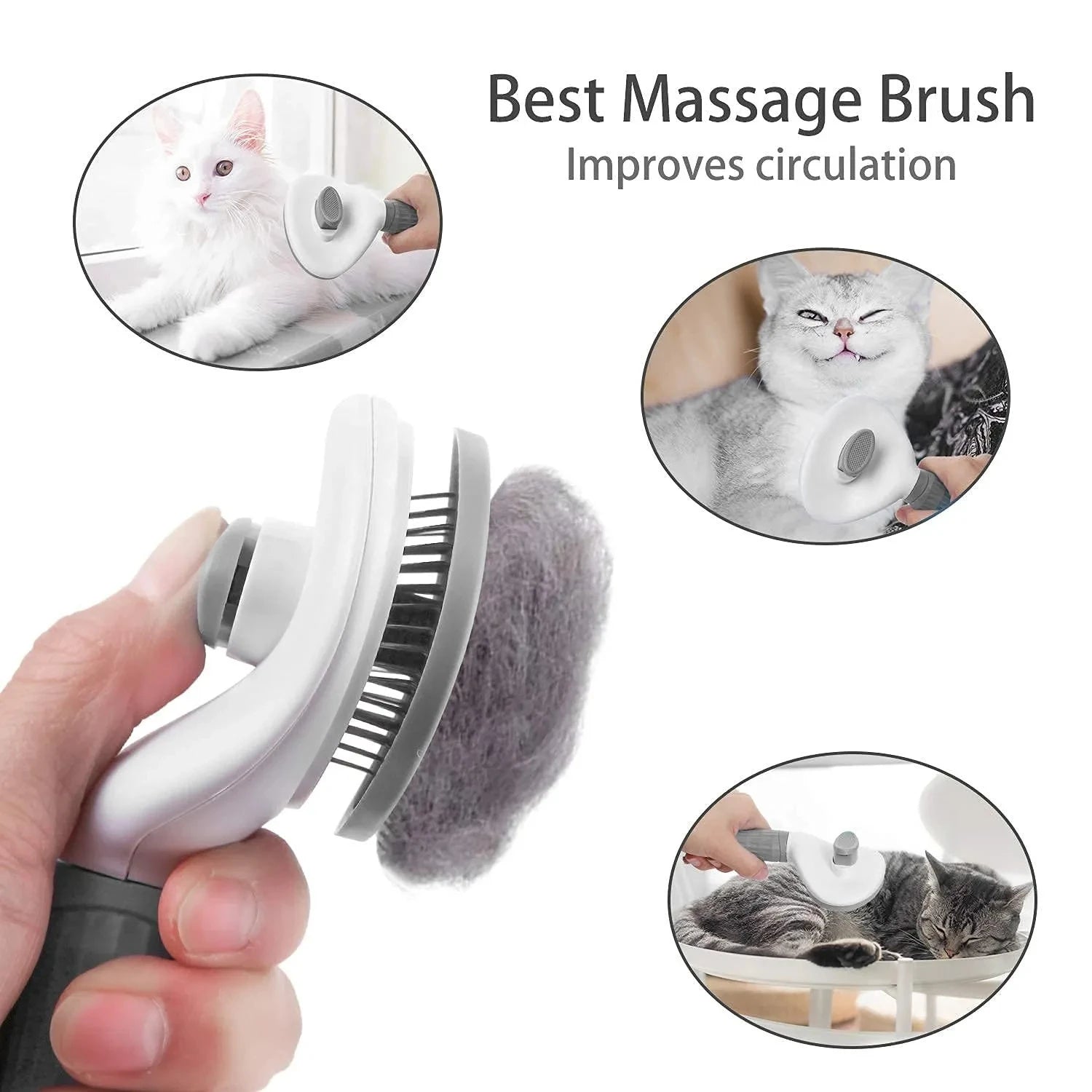 Brosse Auto-Nettoyante Anti-Poils pour Chiens & Chats