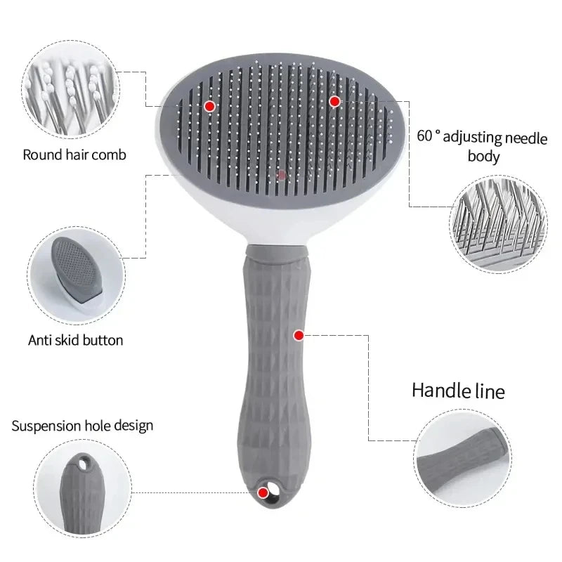 Brosse Auto-Nettoyante Anti-Poils pour Chiens & Chats